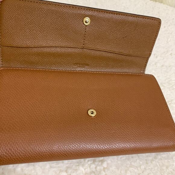 COACH Khaki/Acorn Coated Canvas Trifold Signature Wallet w/Lanyard F53763 - Picture 7 of 16